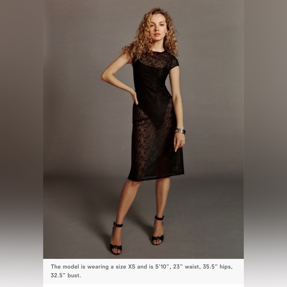 Reformation Declan dress size xs BNWT black lace - Picture 2 of 16